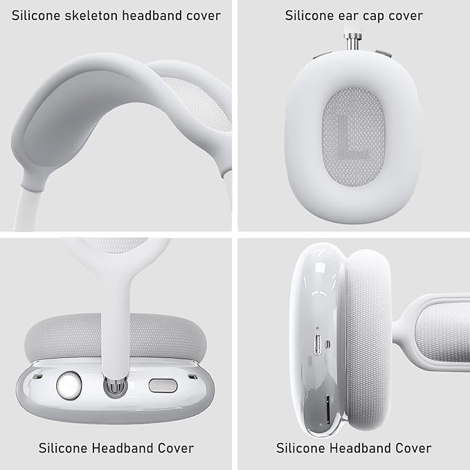 for AirPods Max case Cover,Anti-Scratch Ear Pad Case Cover/Ear Cups Cover/Headband Cover for AirPods Max. Clear Soft TPU and Silicone,Skin Scratch Proof.