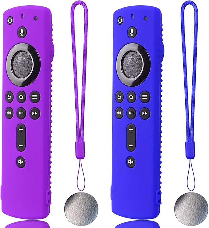 Hi Color Fir Stick Remote Cover F Stick TV firesticksticktv Remote Control Silicone Cover TV Remote Cover 4k Remote Cover Magnetic Silicone Remote Control Case (Purple+Blue)