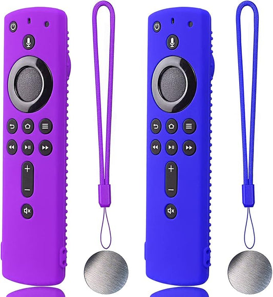 Hi Color Fir Stick Remote Cover F Stick TV firesticksticktv Remote Control Silicone Cover TV Remote Cover 4k Remote Cover Magnetic Silicone Remote Control Case (Purple+Blue)