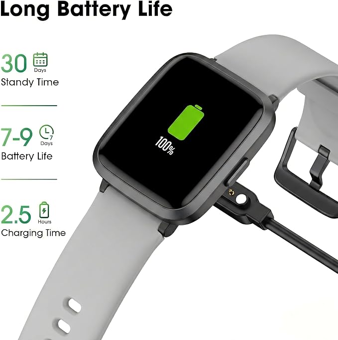Fitness Tracker, Fitness Watch with Blood Oxygen, Heart Rate Monitor, Steps Calories Counter, Sleep Monitor, Pedometer IP68 Waterproof, Smart Watch for Android iPhones