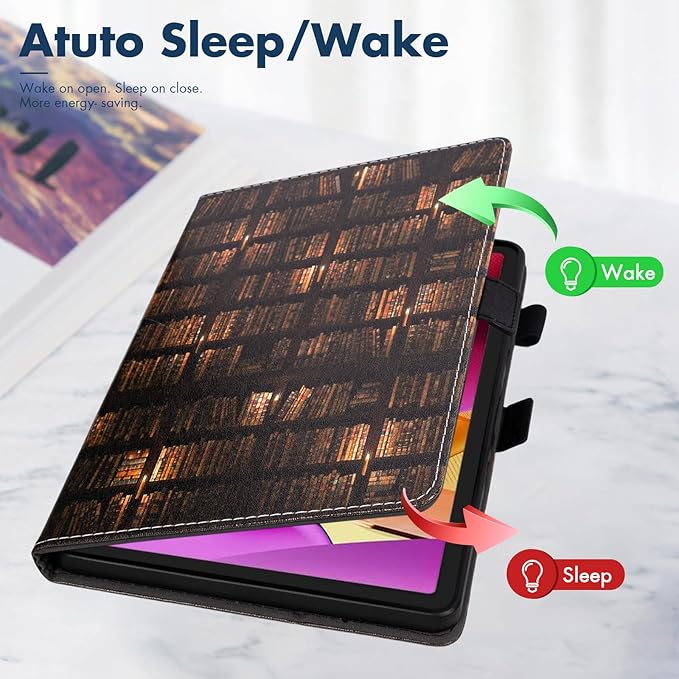 Dteck for Amazon Fire Max 11 Tablet Case 11" (13th Generation) 2023, PU Leather Shell TPU Back Cover Fold Stand Case with Auto Sleep Wake, Adjustable Viewing Angles, Cute Folio Slim Case, Bookshelf