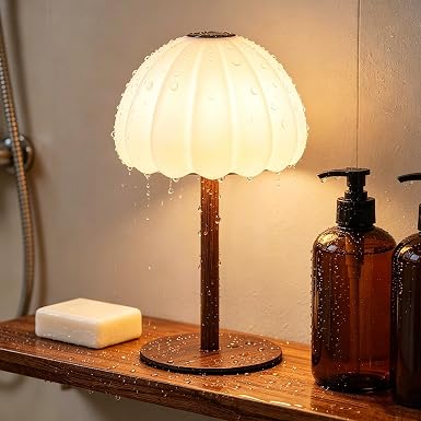 Cordless Shower Lamp, IP65 Waterproof Rechargeable Cloud Light, Touch Dimmable Table Lamp with 3000mAh Battery, 4 Modes Color Changing Mood Light for Inside Shower, Bathroom, Bedroom