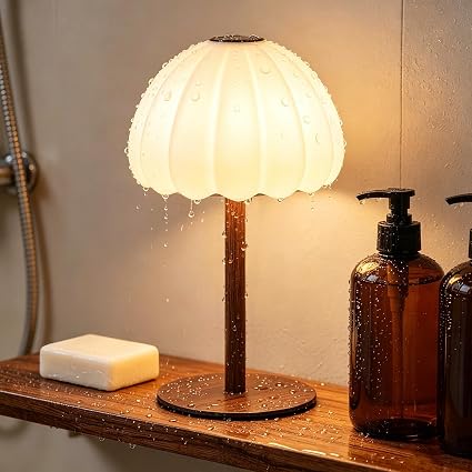 Cordless Shower Lamp, IP65 Waterproof Rechargeable Cloud Light, Touch Dimmable Table Lamp with 3000mAh Battery, 4 Modes Color Changing Mood Light for Inside Shower, Bathroom, Bedroom