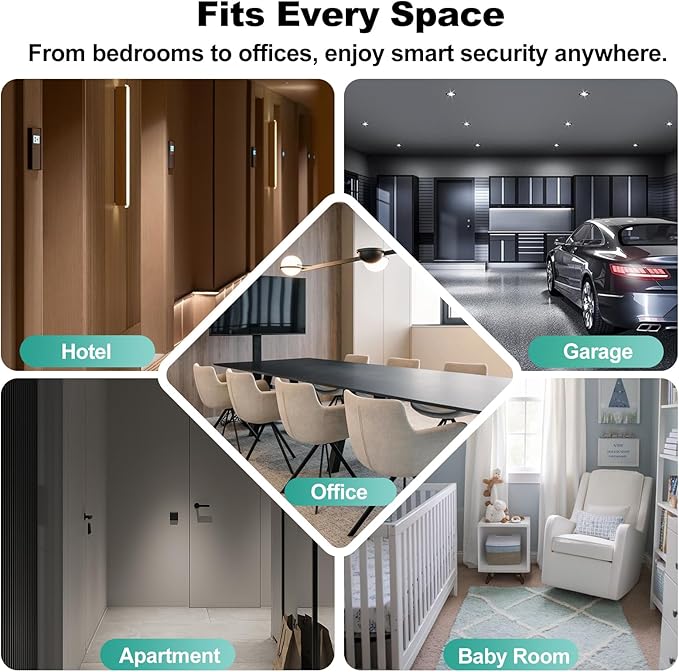 Fingerprint Door Lock, Smart Door Knob, Keyless Entry Door Lock with App Control, Thumbprint Door Knob with Extra Power Bank, Suitable for Home, Bedroom, Apartments, Office - Sliver