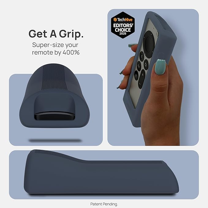 GripStand™ Apple TV Remote Cover, Scratch-Resistant Silicone Case Compatible with AirTag, Fits Siri Apple TV 4K/HD (2nd & 3rd Gen), Stand-Up Design, Enhanced Grip, Slate Ocean by 73&Sunny