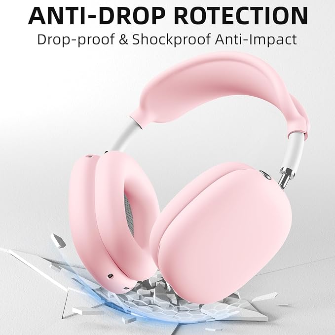 Lerobo for AirPods Max Case, Anti-Scratch Ear Pad & Headband Protector, Soft Silicone Skin for Apple AirPods Max 2024/2020 Accessories (Pink)