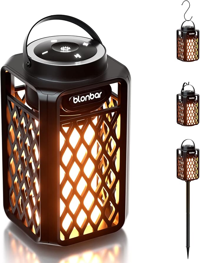 Outdoor Speakers Bluetooth Waterproof Patio with Torch Atmosphere, Portable Wireless Stereo Speaker for Porch Home Decor Gifts for Men Women Couples Dads Moms