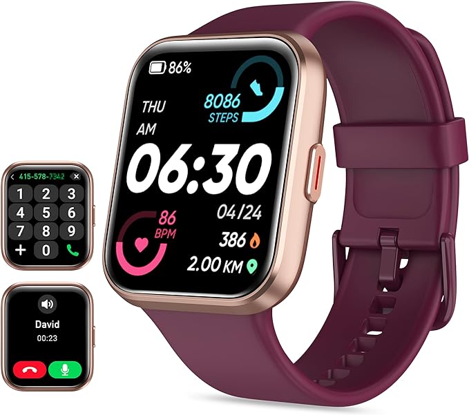 Tensky Smart Watch for Men Women(Call Receive/Dial), Alexa Built-in, 1.7" Touch Screen Fitness Tracker with Heart Rate Sleep Tracking, 60 Sports Modes, 5ATM Waterproof Smartwatch for Android iPhone