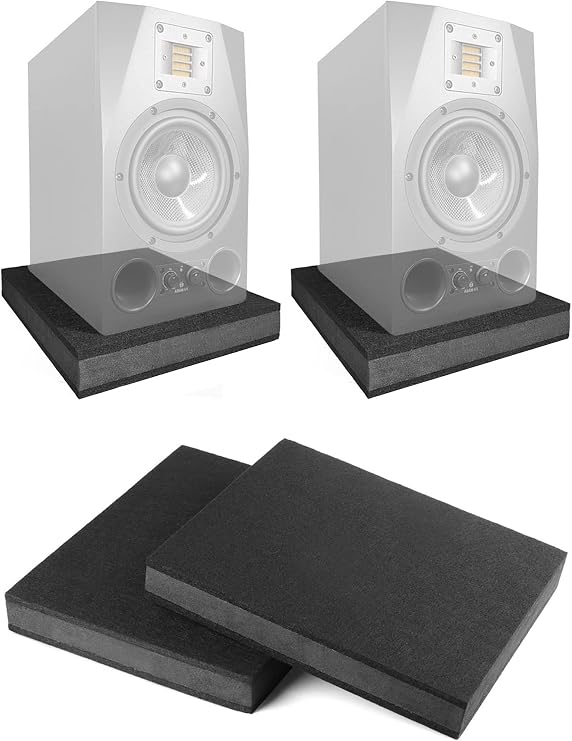 for 5''- 8'' Studio Monitor Speaker Noise Isolation Pads 3-Layer Acoustic Stand Riser Foam Subwoofer Isolation Pad Audio Vibration Platform Stabilizer