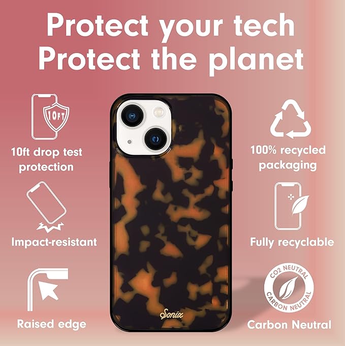 Sonix Case for iPhone 15 Plus, iPhone 14 Plus | Compatible with MagSafe | 10ft Drop Tested | Tortoiseshell | Brown Tort