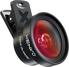 Xenvo Pro Lens Kit for iPhone and Android, Macro and Wide Angle Lens with LED Light and Travel Case Black - Image 1
