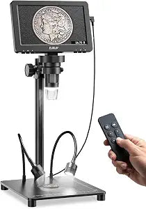 Elikliv 7" Full View Digital Coin Microscope with Weighing Scale and Lights