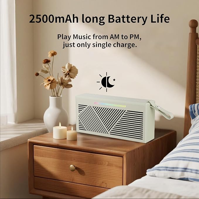 Bluetooth Speaker, Portable Wireless Bluetooth Speakers with HD Sound, IPX5 Waterproof Speaker with RGB LED Lights, Bluetooth5.3, TWS Pairing, Long Playtime, for Home/Party/Outdoor/Beach/Bathroom