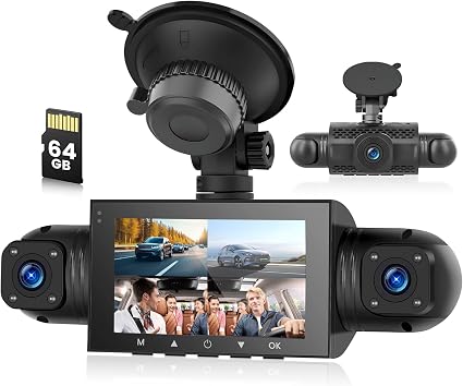 4 Channel Dash Cam, Dash Cams FHD 1080Px4 Front and Rear Inside Left Right