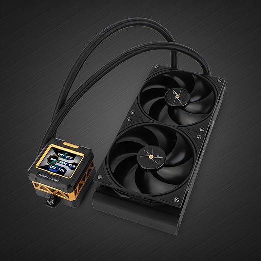 Thermalright FW240 Black CPU AIO Cooler,PC 240 Specification Water Cooler System,IPS LCD Screen with 320*240 Resolution,for AM5&Intel LGA1700/1851,High Performance Pump,Comes with 2.4-inch LCD Display