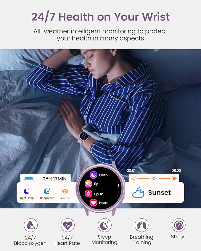 Smart Watches for Women & Men (Answer/Make Calls), Waterproof Fitness Tracker Smartwatch for Android & iPhone, Fitness Smart Watch with 24/7 Heart Rate, Sleep Monitor, 400+ Watch Face, 70+ Sport Modes