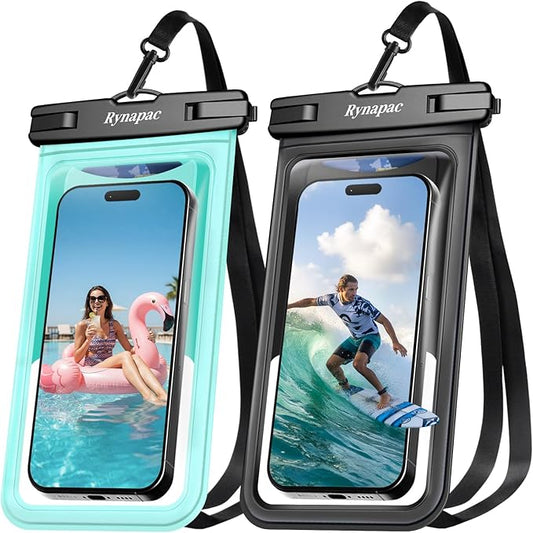Waterproof Phone Pouch - 2 Pack, IPX8 Waterproof Phone Case with Lanyard for iPhone 17 16 15 Pro Max, Cell Phone Dry Bag for Beach Vacation Travel Cruise Essentials, Touch Screen, Up to 8.5"