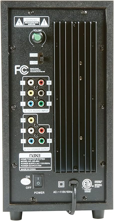 Naxa Electronics ND-864 5.1 Channel High-Powered Home Theater DVD & Karaoke Speaker System