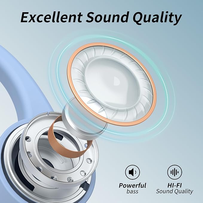 CXK Bone Conduction Headphones Bluetooth 5.4, Open Ear Headphones 10H Playtime Sports Earphones with Mic, IPX6 Waterproof Wireless Headphones for Running
