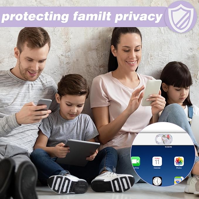 8PCS Webcam Cover Slide,Flower Pattern 0.03in Thin Phone Camera Cover Laptop Computer Camera Cover Slide Blocker Slider Lens Cover Protector Protect Privacy Security Fits Desktop PC Tablet Pad