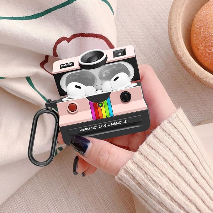 VISOOM Retro Case for AirPods Pro 2 Case Cute Cover Women,Pink Airpod Pro Cases Silicone Air iPods Pro 2 1 Generation Case with Cleaner Kit Compatible with Apple Airpods Pro 2nd 1st Gen