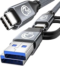2Pack 6.6FT USB C Cable with USB to USB C Adapter, 20Gbps USB C 3.2 Cable - Image 1