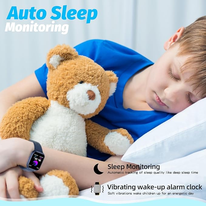 Kids Smart Watch Girls Boys, Fitness Tracker for Kids, 1.5 Inch DIY Dials, 19 Sport Modes, Sleep Monitor, Pedometers, Heart Rate, IP68 Waterproof, Great Gift for Boys Girls Teens 6-14 (Blue)