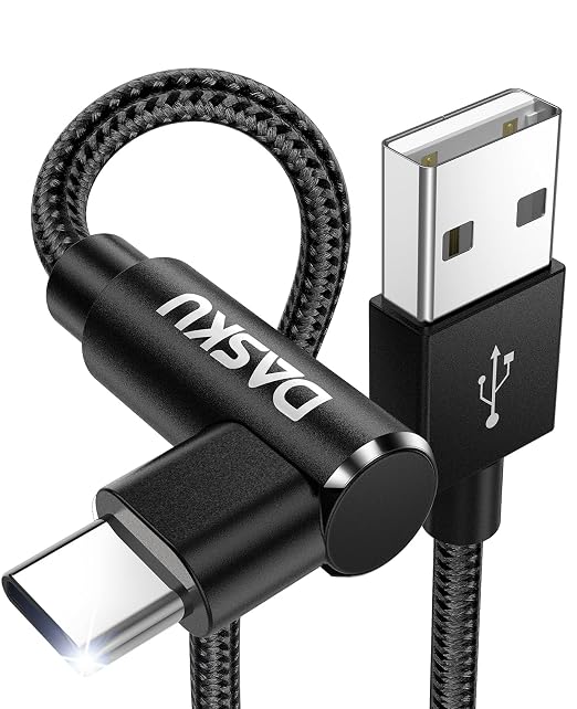 90 Degree USB C Cable [2Pack 6FT] 3A USB A to USB C Cable, USB Type C Cable