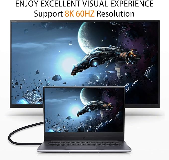 Poyiccot 8K HDMI Extension Cable, Short HDMI 90 Degree Left Angle Male to Female HDMI 2.1 Cable Adapter 48Gbps with 8K 60Hz Video and 3D HDR for TV/Xbox /PS4 /PS5 (Left M/F), 0.5feet