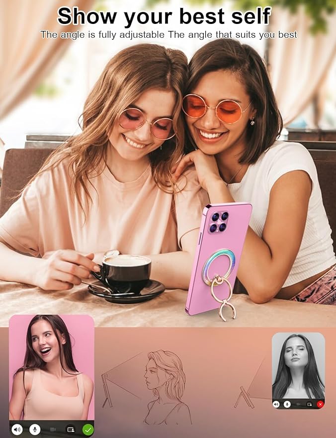 Mindsky Magnetic Phone Ring Holder,Glitter Fashion Color magsafe Ring Holder,Phone Ring Holder Grip for iPhone 17/16 /15/14/13/ 12series/Android (LargeSmall Ring)