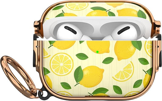 Maxjoy for AirPods Pro 3rd Generation Case with Lock, Cute AirPods Pro 3 Case Lock Protective Hard Air Pod Pro 3 Cover for Women Men with Keychain for Airpod Pro 3rd Gen Cover 2025, Lemon