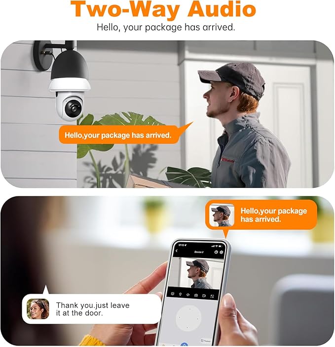 Light Bulb Security Camera -2.4GHz WiFi 1080p Security Cameras Wireless Indoor Outdoor Motion Detection and Alarm,Two-Way Talk,Color Night Vision,Can be Used as a Street lamp