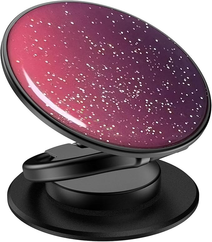Phone Grip Holder, Phone Ring Holder Finger Kickstand, Adjustable Metal Cell Phone Rings Gripper Stand Work with Magnetic Car Mount for iPhone Samsung &Other Phones - Sky Red