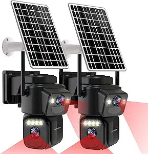 LETSCEE Security Cameras Outdoor WiFi,5G/2.4G Cameras for Home Security Solar Power with Dual Lens,Motion Detection,Night Vision,2-Way Audio,Weather Proof,No Subscription Fee