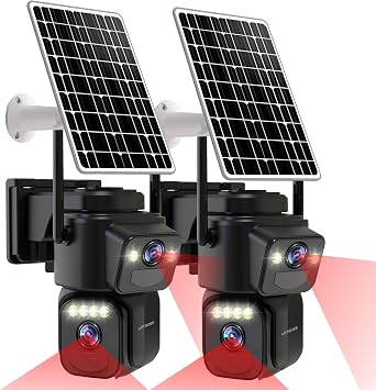LETSCEE Security Cameras Outdoor WiFi,5G/2.4G Cameras for Home Security Solar Power with Dual Lens,Motion Detection,Night Vision,2-Way Audio,Weather Proof,No Subscription Fee
