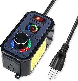 Upgraded AC Motor Speed Controller with Large LED Percentage Display, 120V 15A Variable Speed Regulator with Overload Protection, Stepless Control for Router, Fan, and Inline Duct Fans - Image 1