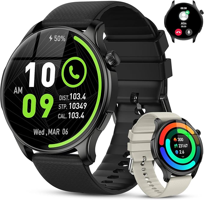 Smart Watch for Men Women Fitness: Waterproof Make Answer Call Digital Mens Watches Running Step Tracker Smartwatch Android Phone iPhone Samsung Compatible Pedometer SpO2 Sleep Heart Rate Monitor