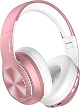 TuneFlux Wireless Bluetooth Headphones Over Ear, 80H Playtime, 3EQ Sound Modes, HiFi Stereo Headphones with Deep Bass, Foldable Bluetooth 5.3 Headsets for Smartphone/PC/Computer-Rose Gold - Image 1