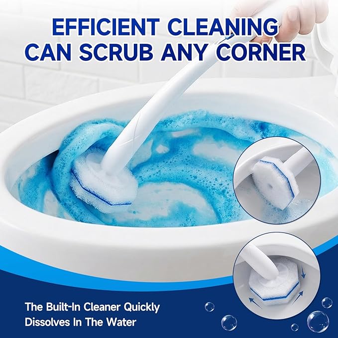 20 Count Toilet Wand Refills Compatible for Clorox, 5X Cleaning Power Toilet Bowl Cleaners & High-Density Disposable Toilet Brush Scrubber - No Falling Apart, Instant Foam Cleaning