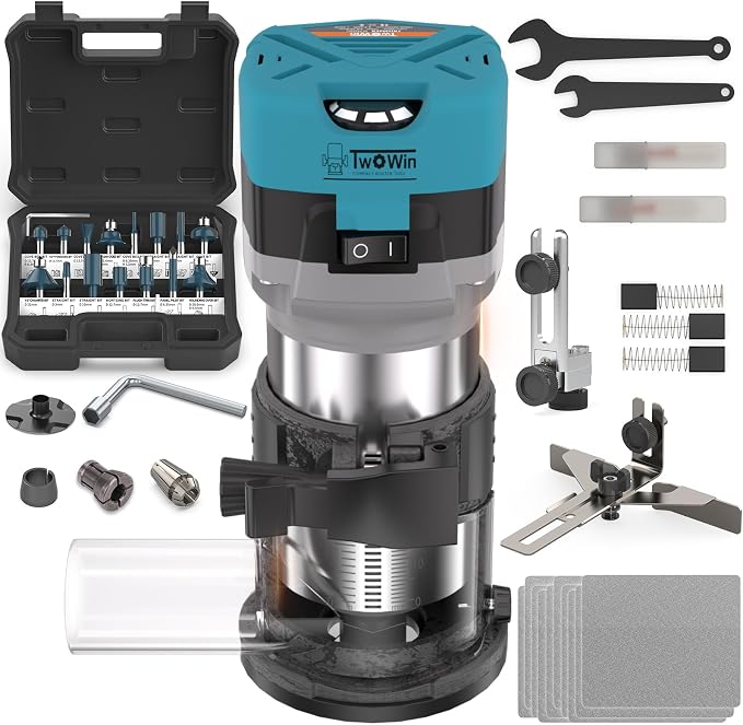 TWOWIN Router Tool, 6.5 Amp 1.25 HP Hand held Wood Router Tool - Image 8