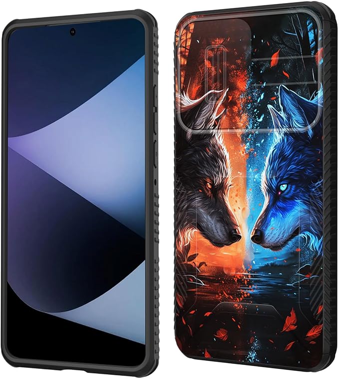 for Galaxy A36 5G/A56 5G Case Built in Slide Camera Lens Cover,Heavy Duty Shockproof Protection Dual Layer Case for Samsung Galaxy A36 5G/A56 5G 6.7" 2025,Cool Wolf