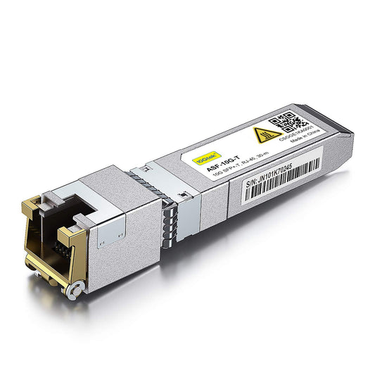 10Gtek 𝟭𝟬𝗚𝗕𝗮𝘀𝗲-𝗧 𝗦𝗙𝗣+ 𝘁𝗼 𝗥𝗝-𝟰𝟱 𝗧𝗿𝗮𝗻𝘀𝗰𝗲𝗶𝘃𝗲𝗿, 10Gbe SFP+ Copper Ethernet CAT.6a Module, up to 30-Meter, for Cisco SFP-10G-T-S, Meraki, Fortinet