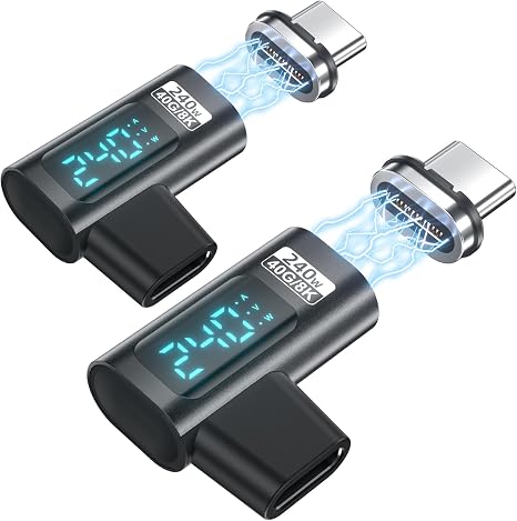 HanCenDa USB C Magnetic Adapter PD 240W 2Pack, 24Pin Magnetic USB C Adapter