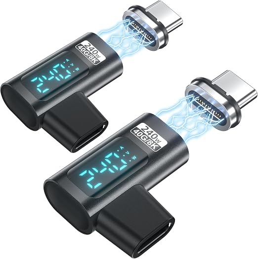 HanCenDa USB C Magnetic Adapter PD 240W 2Pack, 24Pin Magnetic USB C Adapter