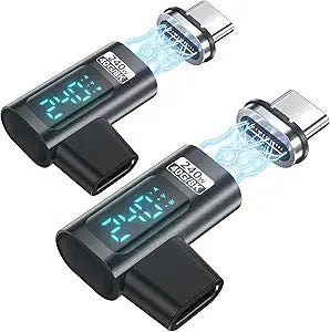 HanCenDa USB C Magnetic Adapter PD 240W 2Pack, 24Pin Magnetic USB C Adapter