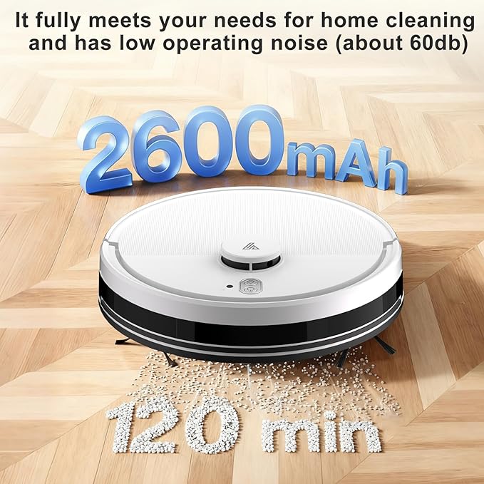 2025 Robot Vacuum and Mop Combo – LiDAR Navigation, Smart Mapping, 4000Pa Suction, 120-Min Battery, Alexa & App Control