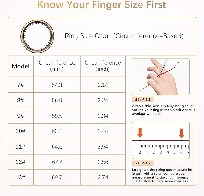 Fit Ring for Women Men, Ring Health Tracker with Heart Rate,Blood Oxygen,Heart Rate Variability, Stress, Sleep Monitor, Step Counter, Smart Ring for iPhone & Android, No Subscription Fee (Gold, 10#)