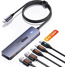 QUUGE USB-C Hub, 2 USB-C and 2 USB-A 10Gbps, 100W PD, 1m Cable for SSDs - Image 1