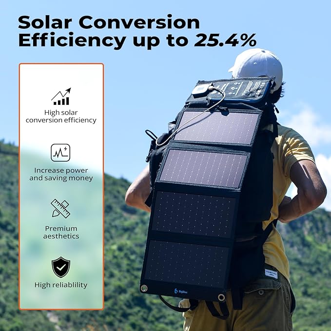 BigBlue 28W Solar Panel Charger with Dual USB and BigBlue 60W Solar Panels with Tripe Outputs
