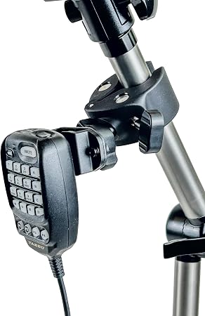 Lido Clamp Ham Radio Microphone Holder, CB Mic Mount Compatible with Yaesu, Anytone, Speaker Microphones for HTs